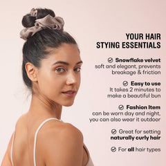 BLINKEEN heatless curling scrunchie pillow-setup highlights gentle fabric against strands