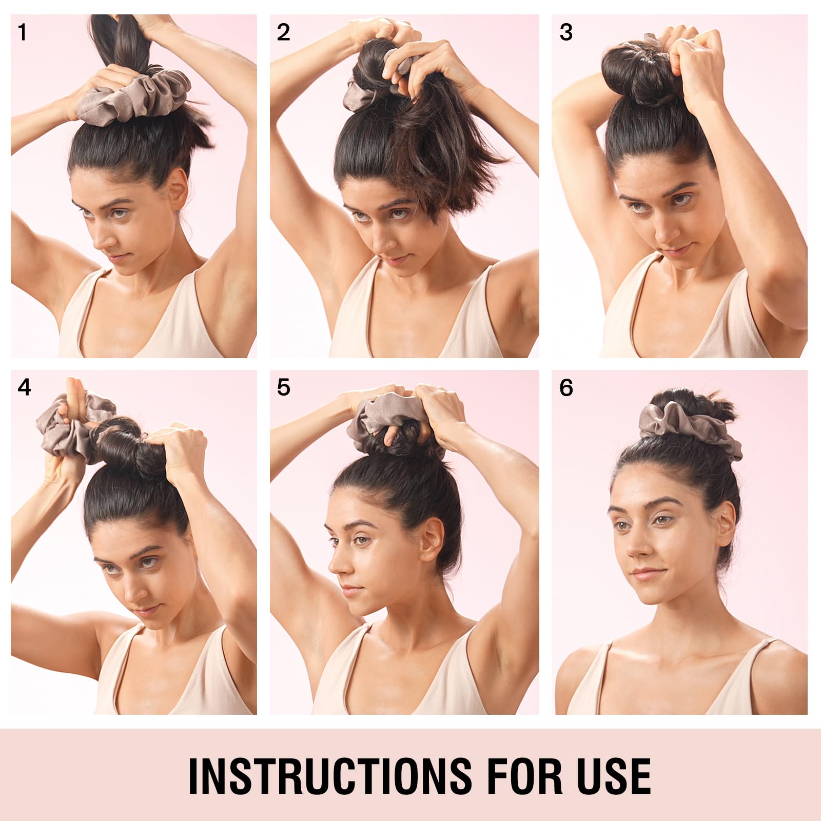 BLINKEEN heatless curling scrunchie wrapped-on-bun demonstrates comfortable all-night wear