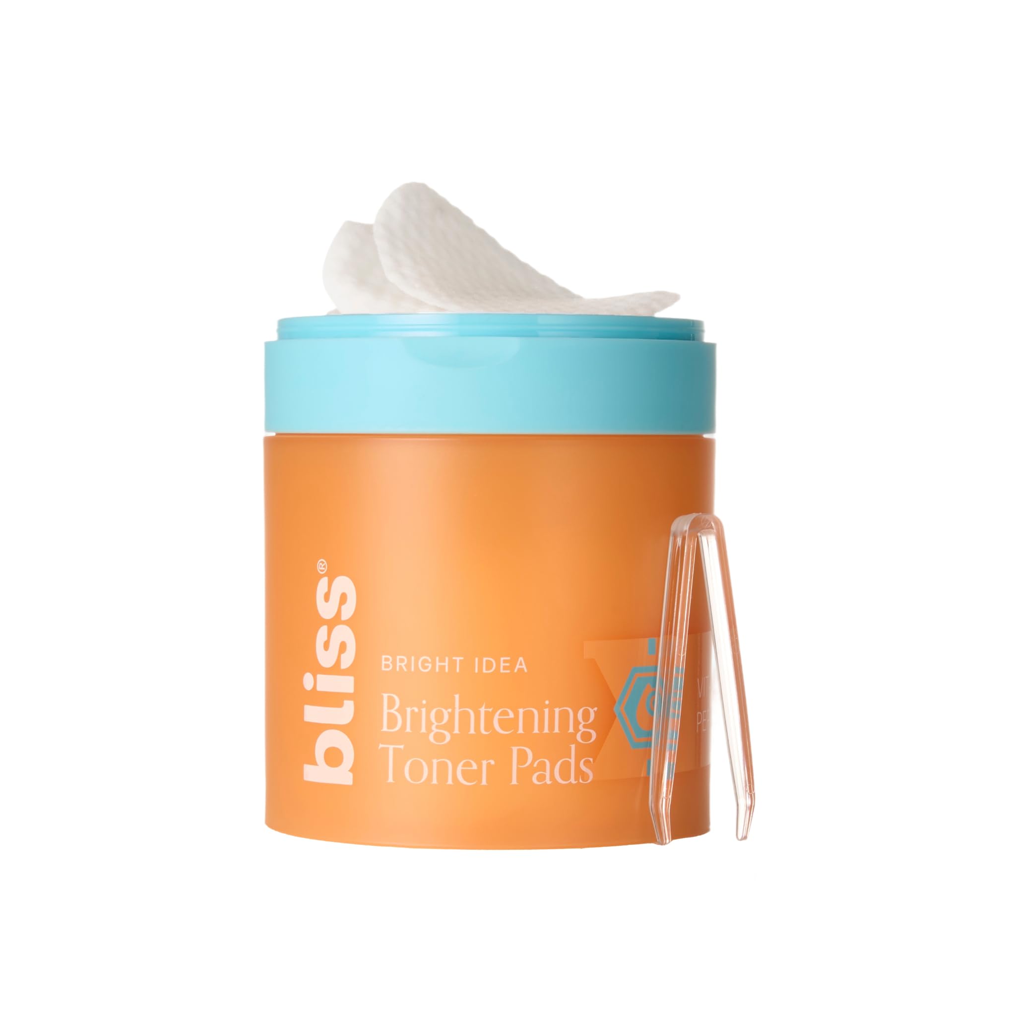 Bliss 70 pads shown as part of an extended skincare routine.