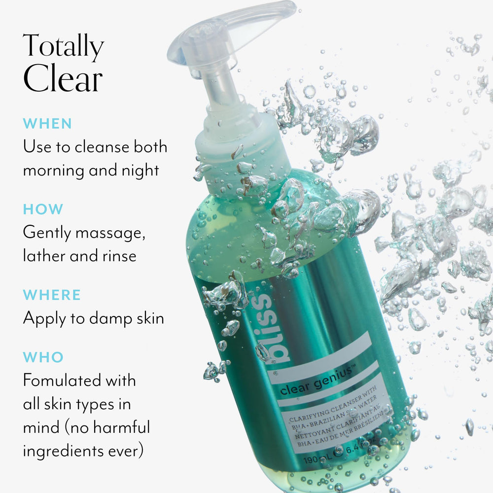 Bliss All Skin Types friendly label signals gentle cleansing for every day use.