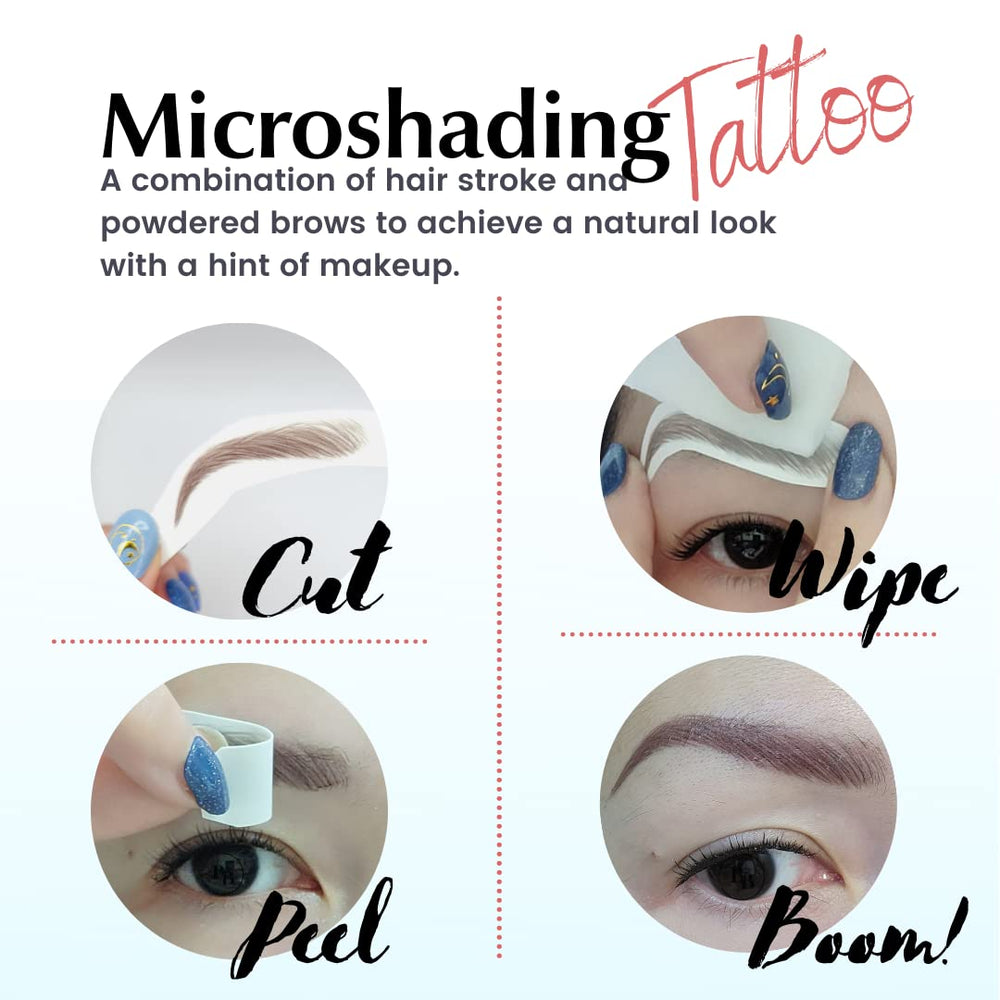 Bliss and Beyond USA no-pain design eyebrow stickers with soft hair-stroke definition.