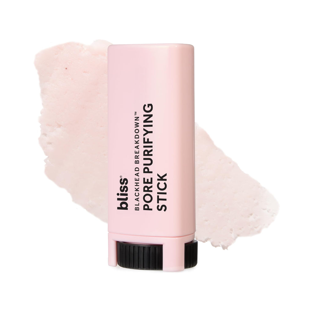Bliss Blackhead Breakdown stick closeup with triangular tip for precise debris extraction.