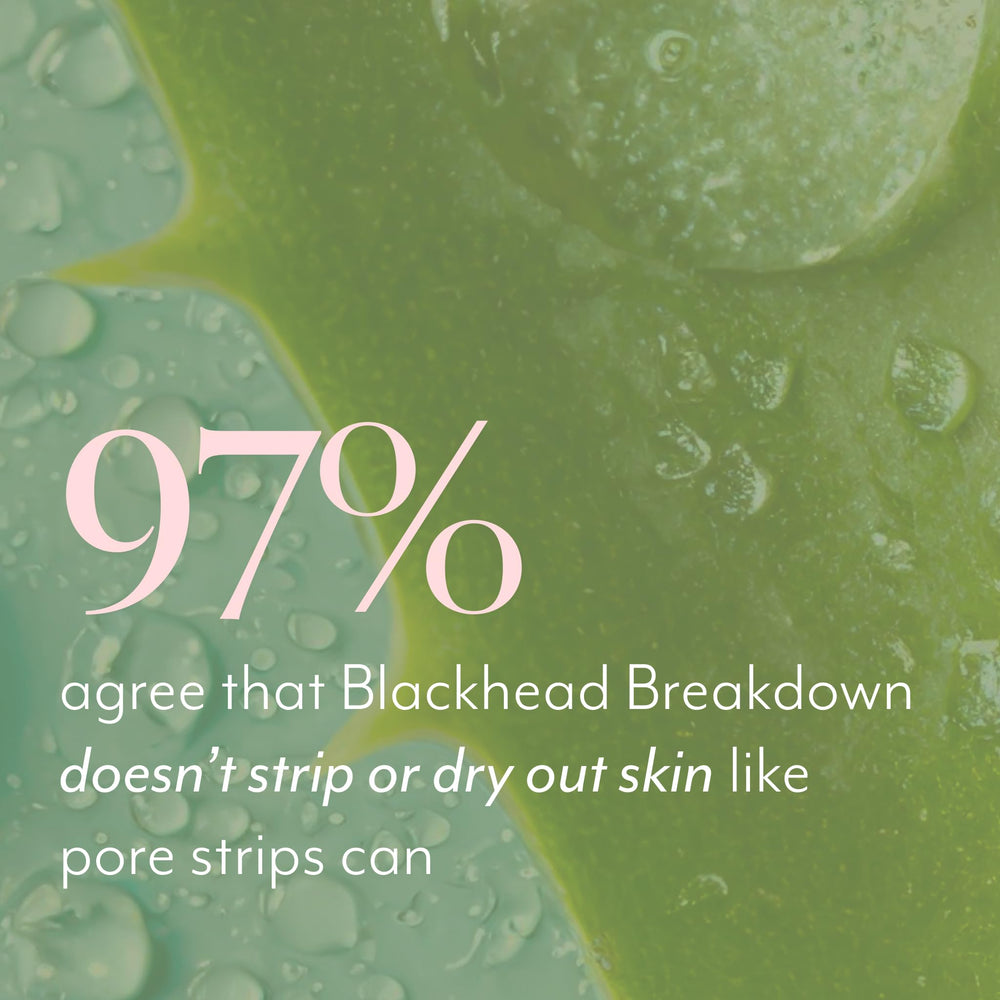 Bliss Blackhead Breakdown in use on the T-zone shows quick exfoliation.
