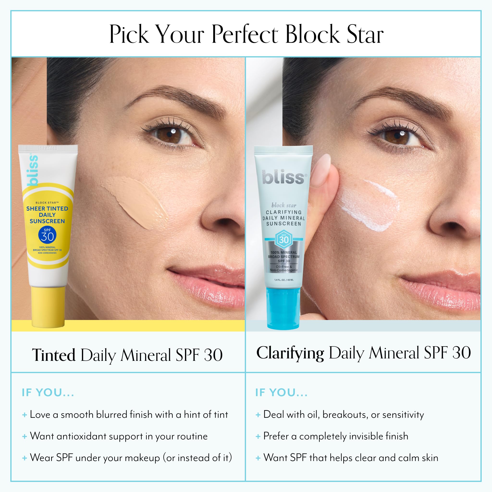 Bliss Block Star labeled non-comedogenic for blemish-prone skin