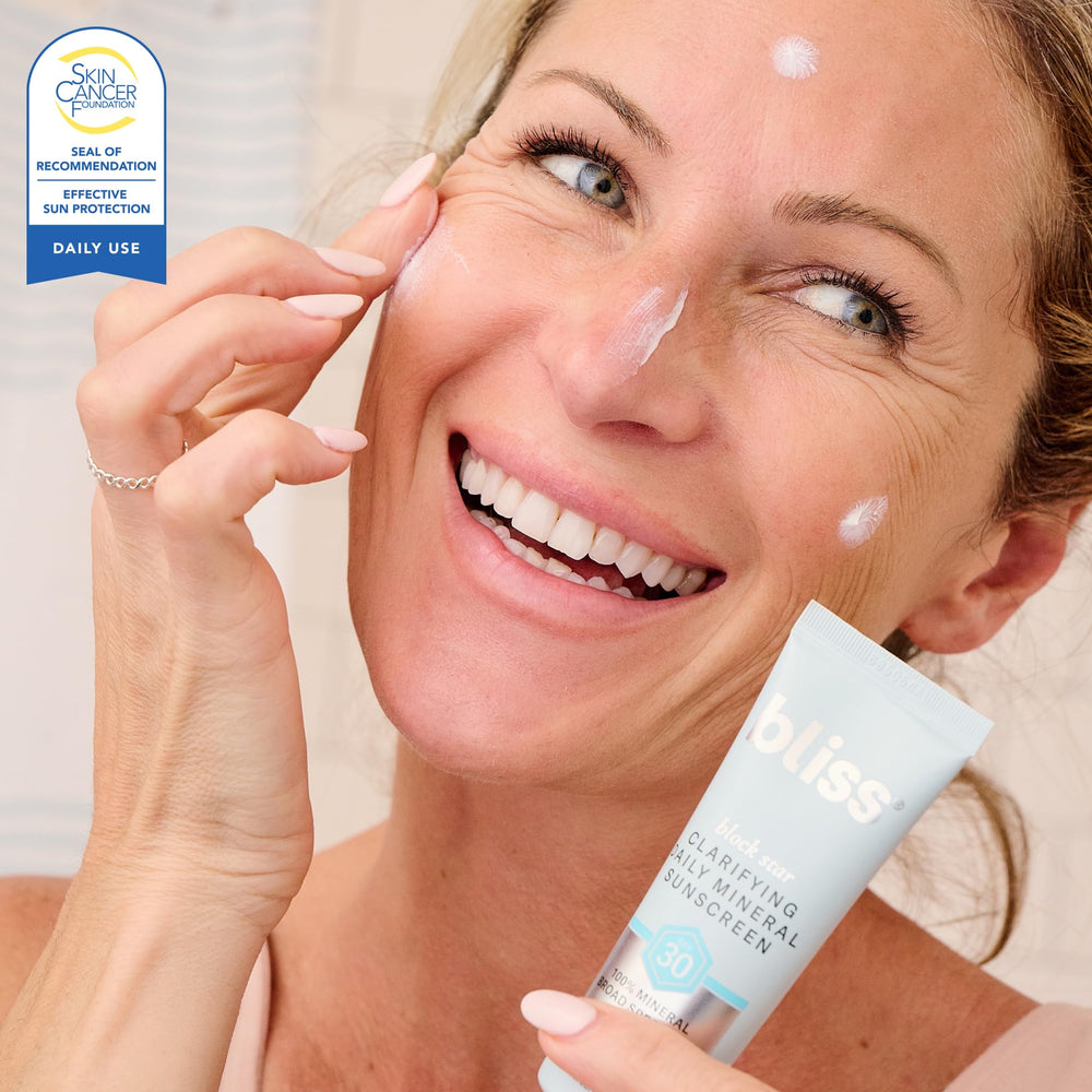 Bliss Block Star with witch hazel tones and calms pores
