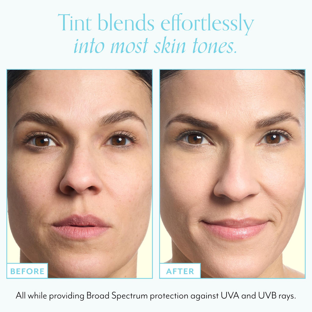 Bliss Block Star tinted swatch on skin demonstrates universal finish across tones.
