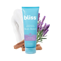 Bliss Body Butter Lavender & Sandalwood jar close-up for deep hydration.