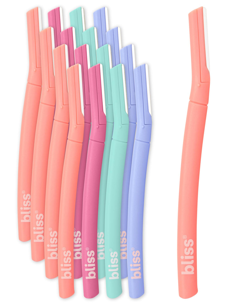 Bliss dermaplaning tool held in hand showcases compact handheld design for quick exfoliation.