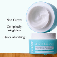 Bliss Drench & Quench application scene demonstrates easy massaging technique