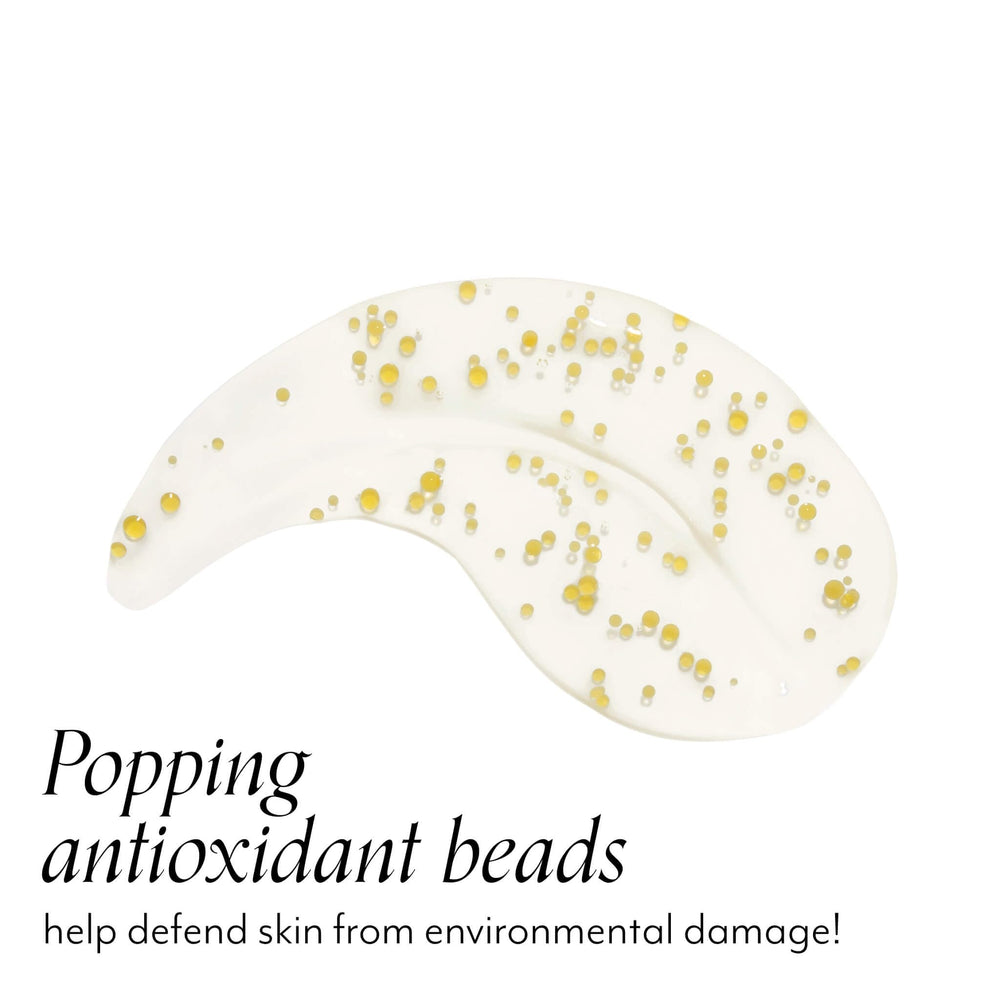 Bliss Drench & Quench vegan collagen bead closeup indicates elasticity support