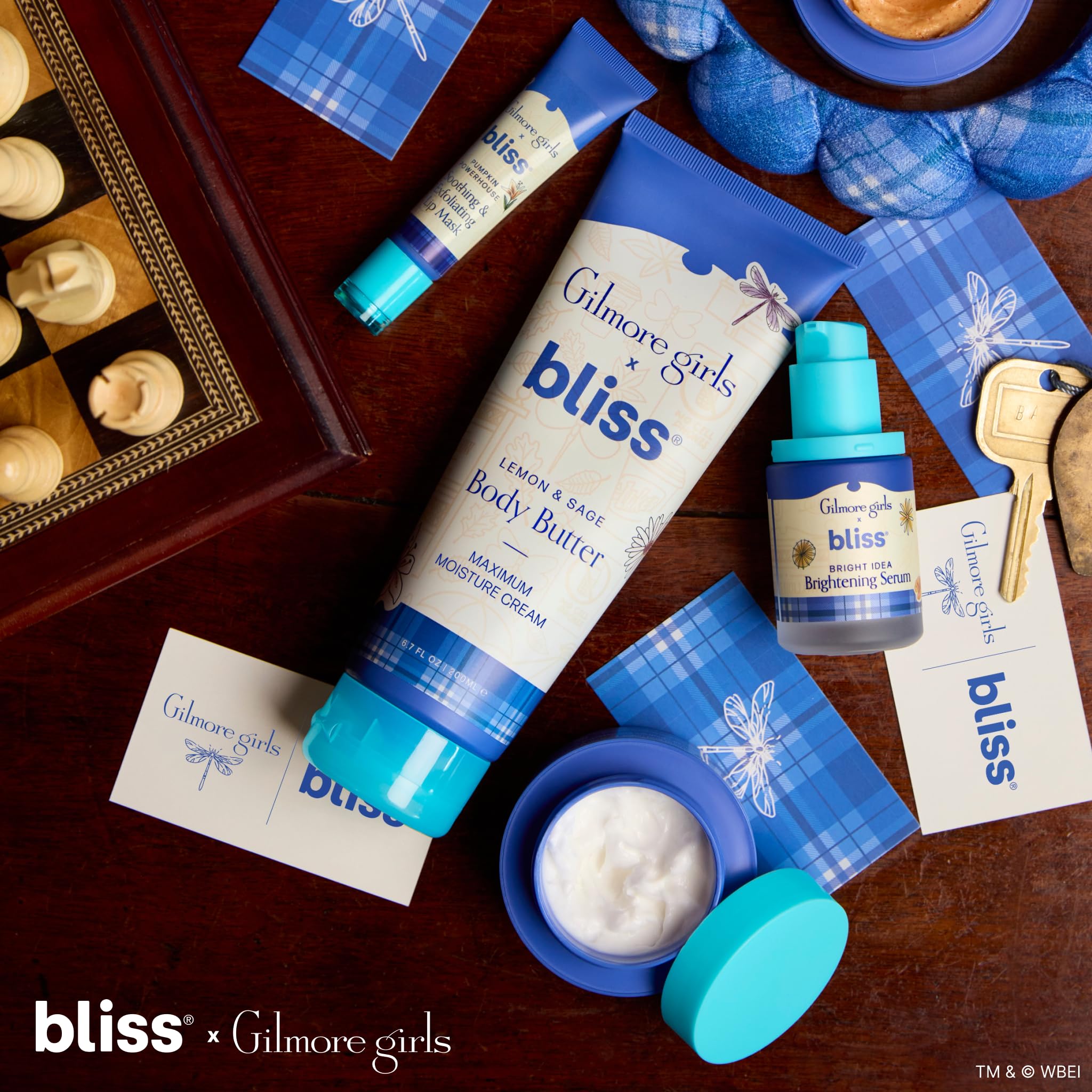 Bliss Gilmore Girls x Lemon & Sage Body Butter lifestyle shot in a cozy café setting for comfort.