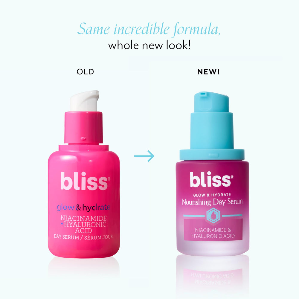 Bliss Glow & Hydrate Serum dropper delivers precise application for smooth, even complexion
