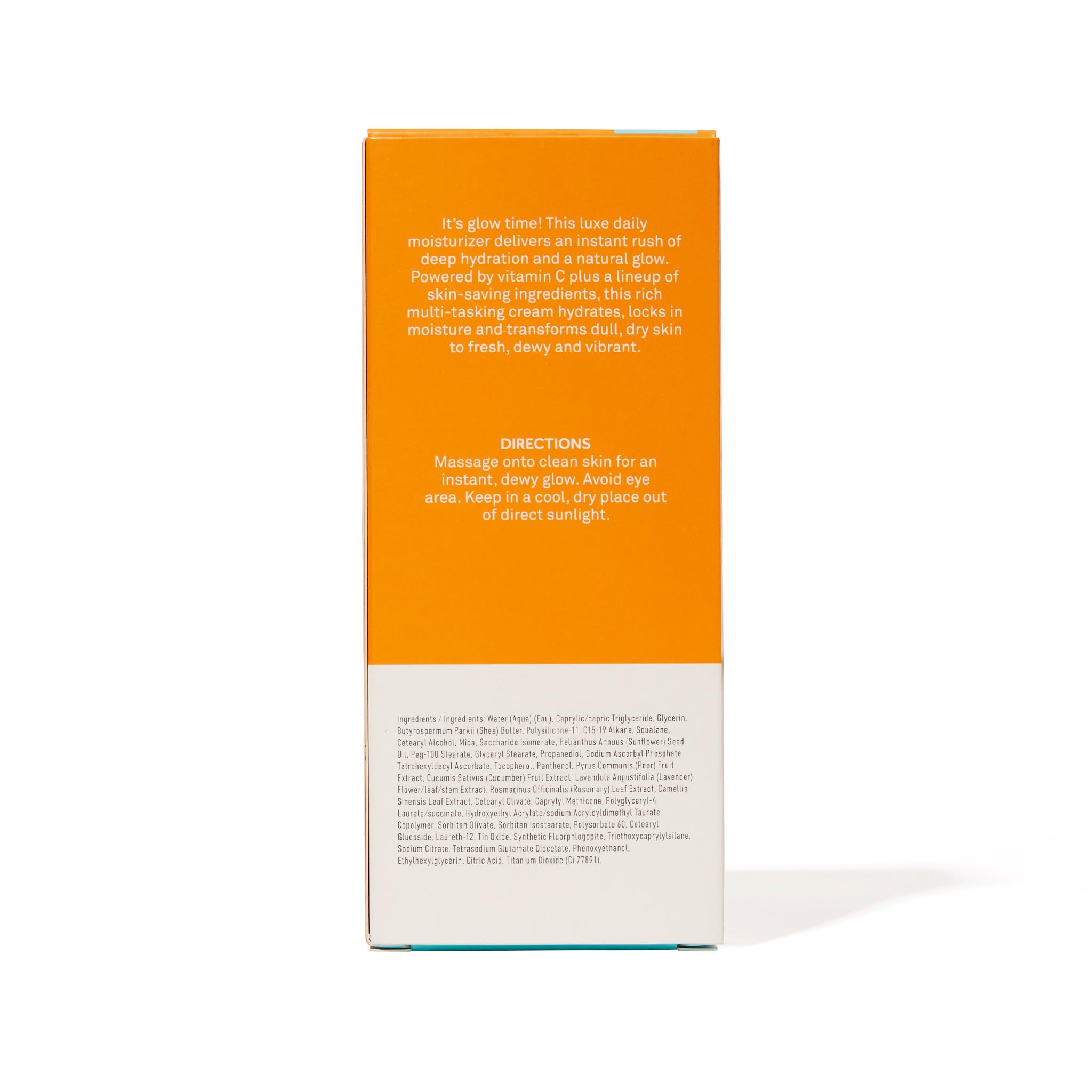 Bliss Glow Rush closeup of tube label showing premium formulation