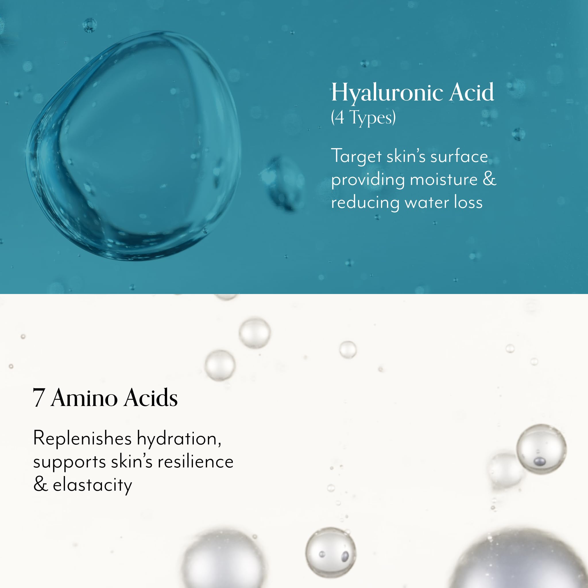 Bliss Hyaluronic Acid Drench & Quench application shot massaging into clean skin
