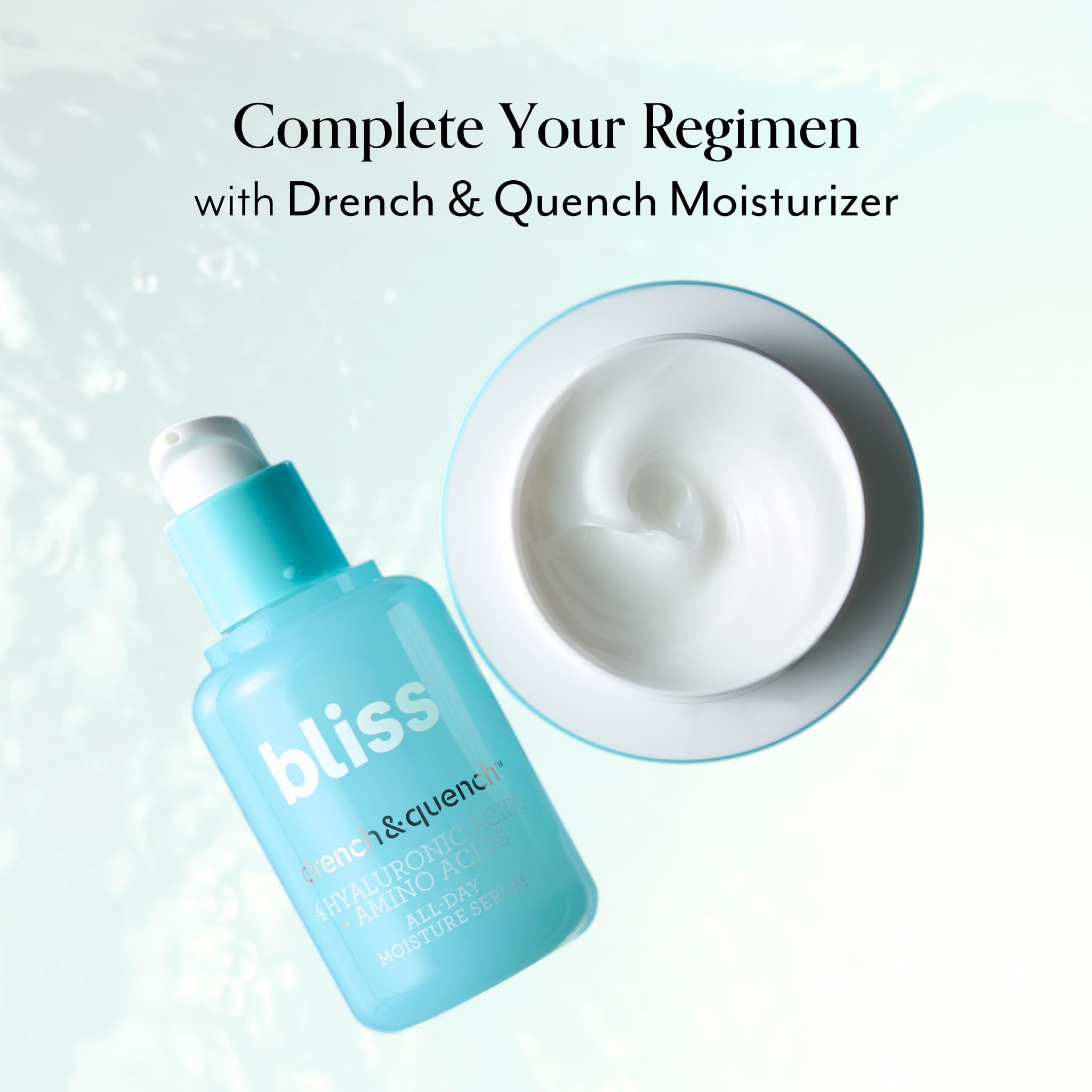Bliss Hyaluronic Acid Drench & Quench packaging label highlights vegan cruelty-free branding