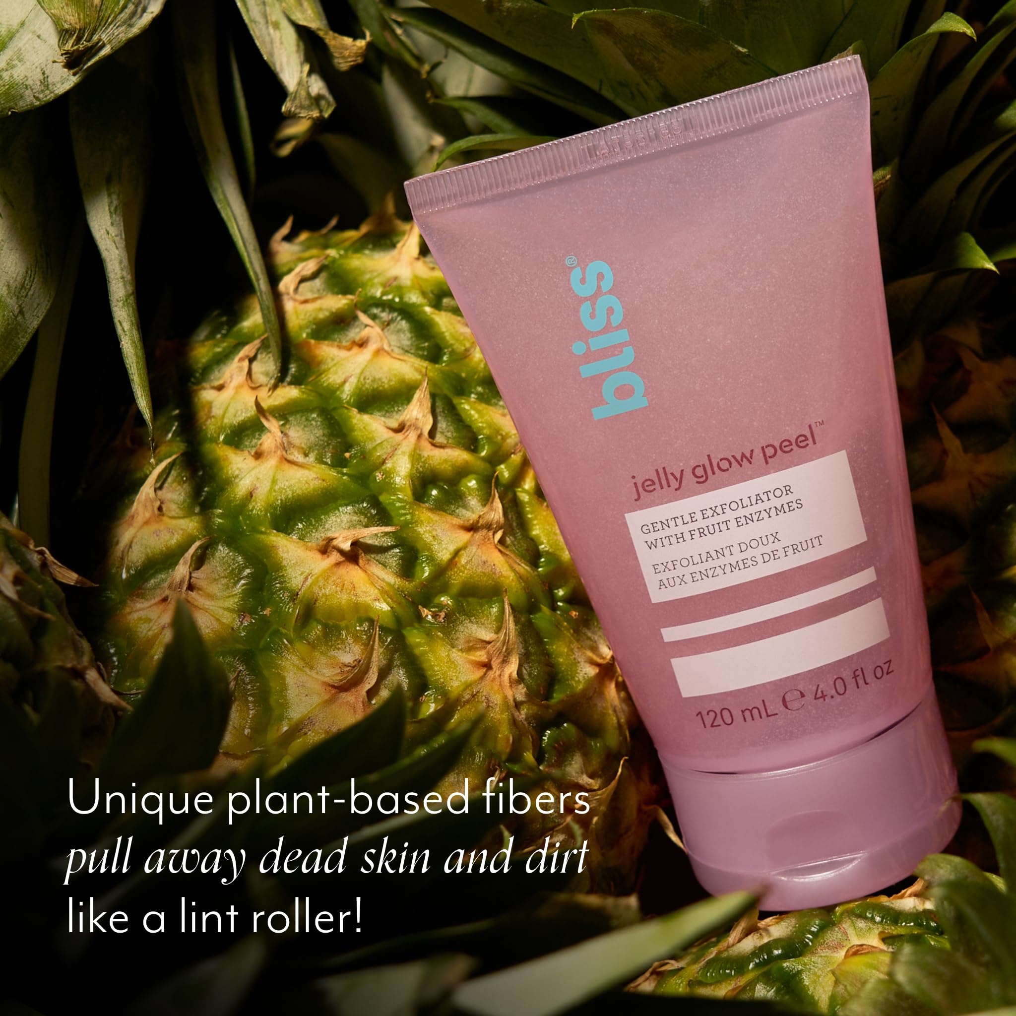 Bliss Jelly Glow Peel with pineapple and papaya enzymes for gentle exfoliation.