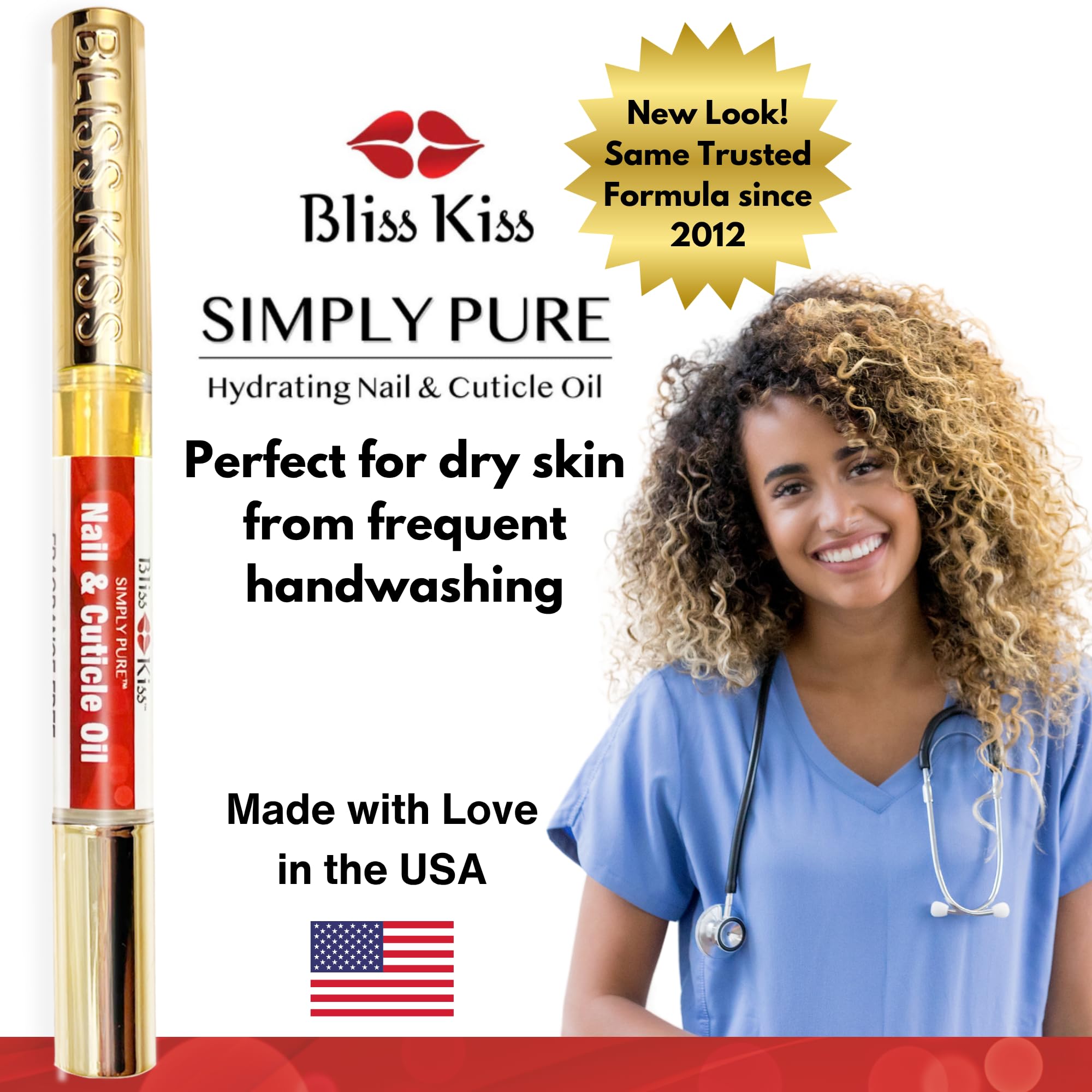 Bliss Kiss fragrance-free nail oil pen soft-cuticle results after use.