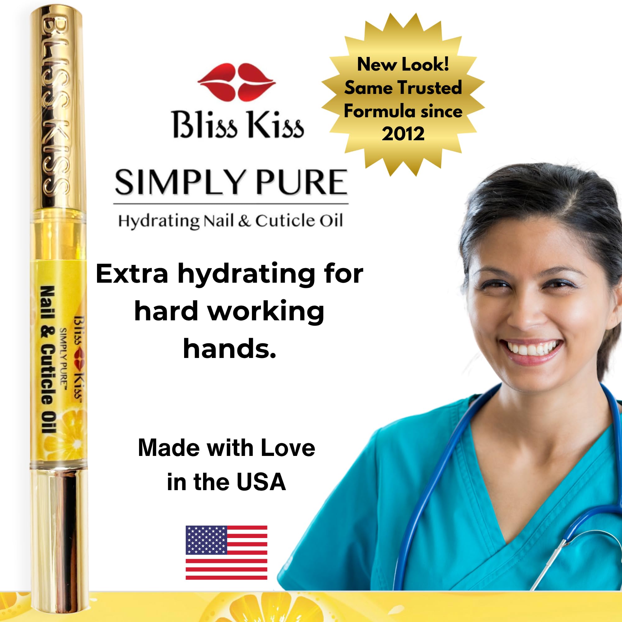 Bliss Kiss cuticle oil pen in purse for easy touch-ups.