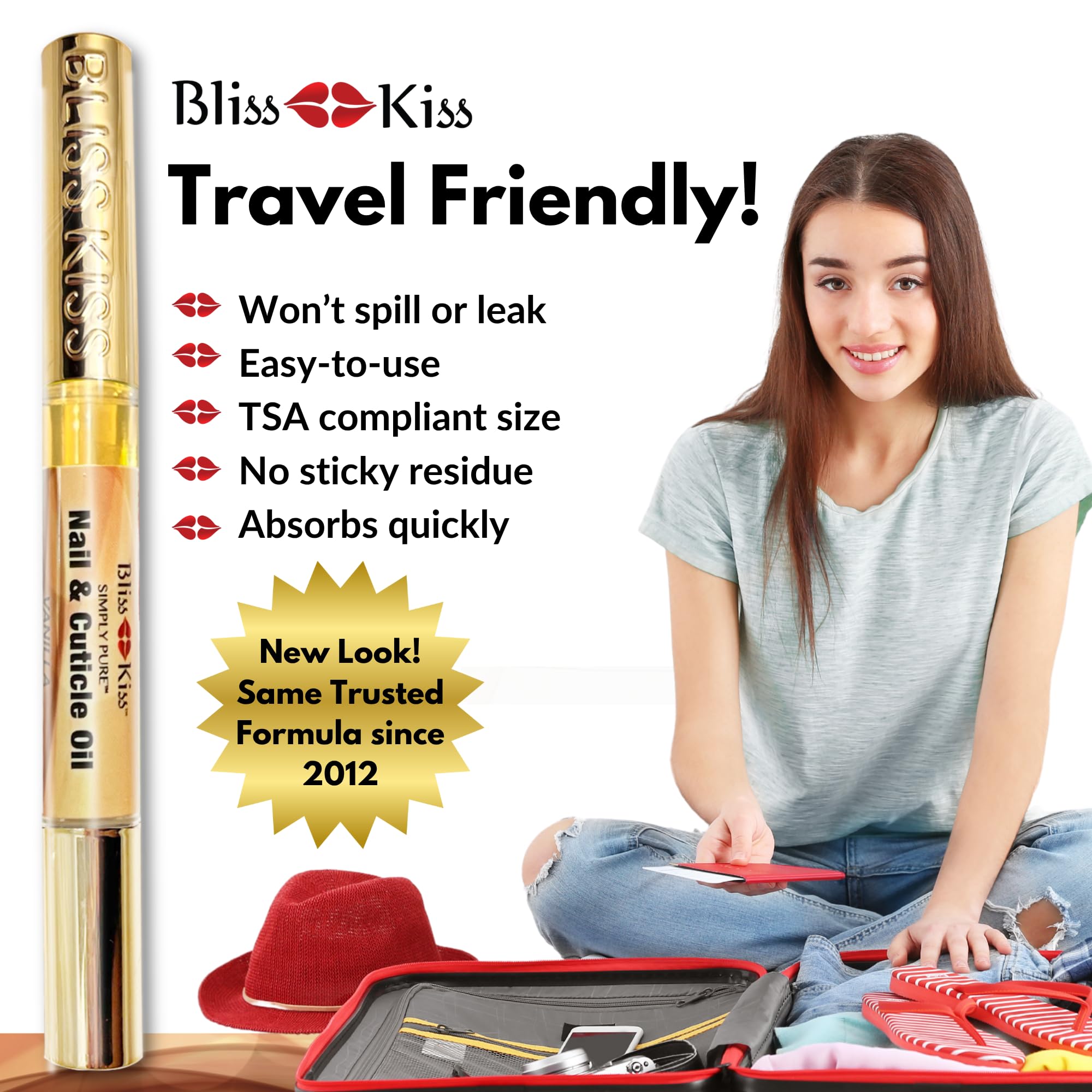 Bliss Kiss Simply Pure Nail Oil Pen ingredient highlights jojoba oil and vitamin E