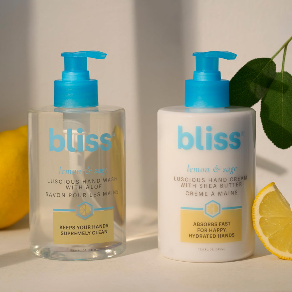 Bliss Lemon & Sage Hand Cream dispense provides quick hydration and soft nails