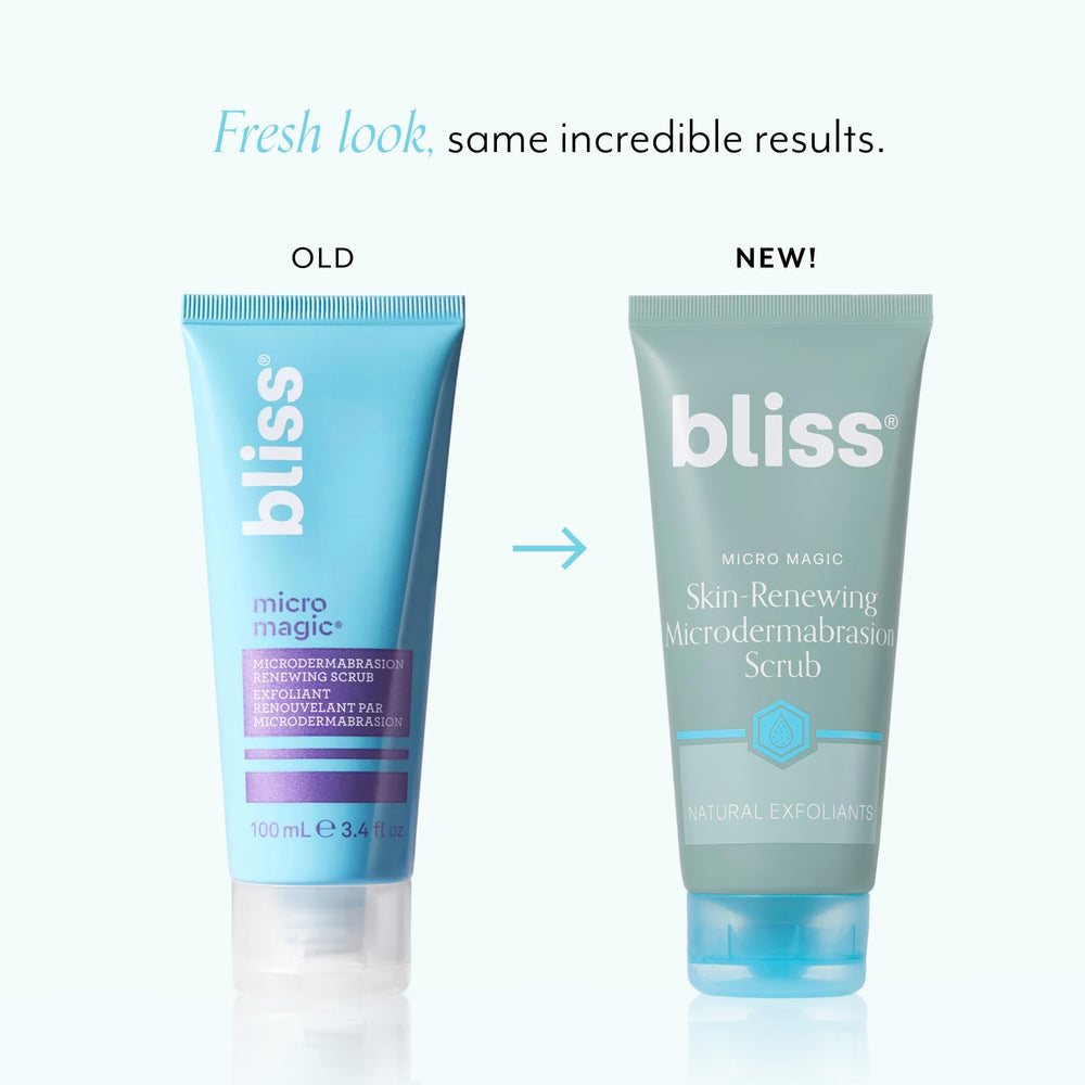 Bliss Micro Magic Scrub volcanic pumice exfoliation detail for smoother skin texture