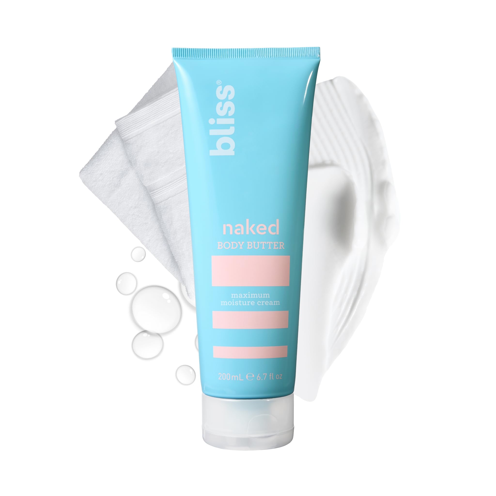 Bliss Naked Unscented Body Butter jar for deep daily hydration