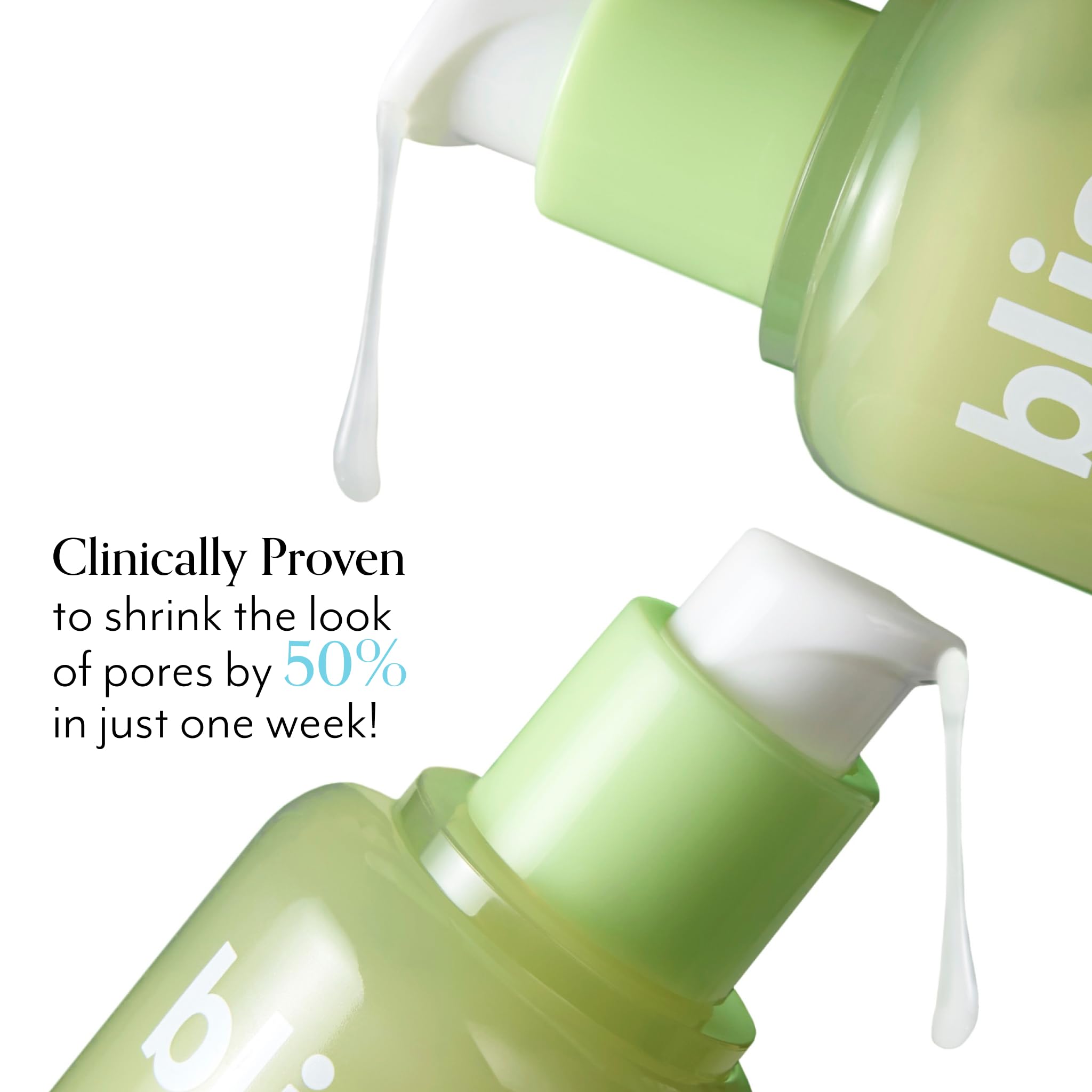 Bliss Niacinamide Pore Vanish serum dropper showcases precise application and mess-free dosing.
