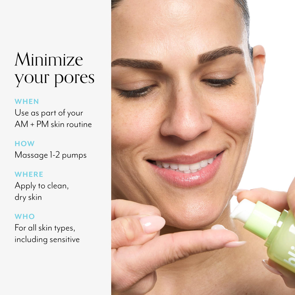 Bliss Niacinamide Pore Vanish smooth-skin result image suggests potential glow and refined pores.
