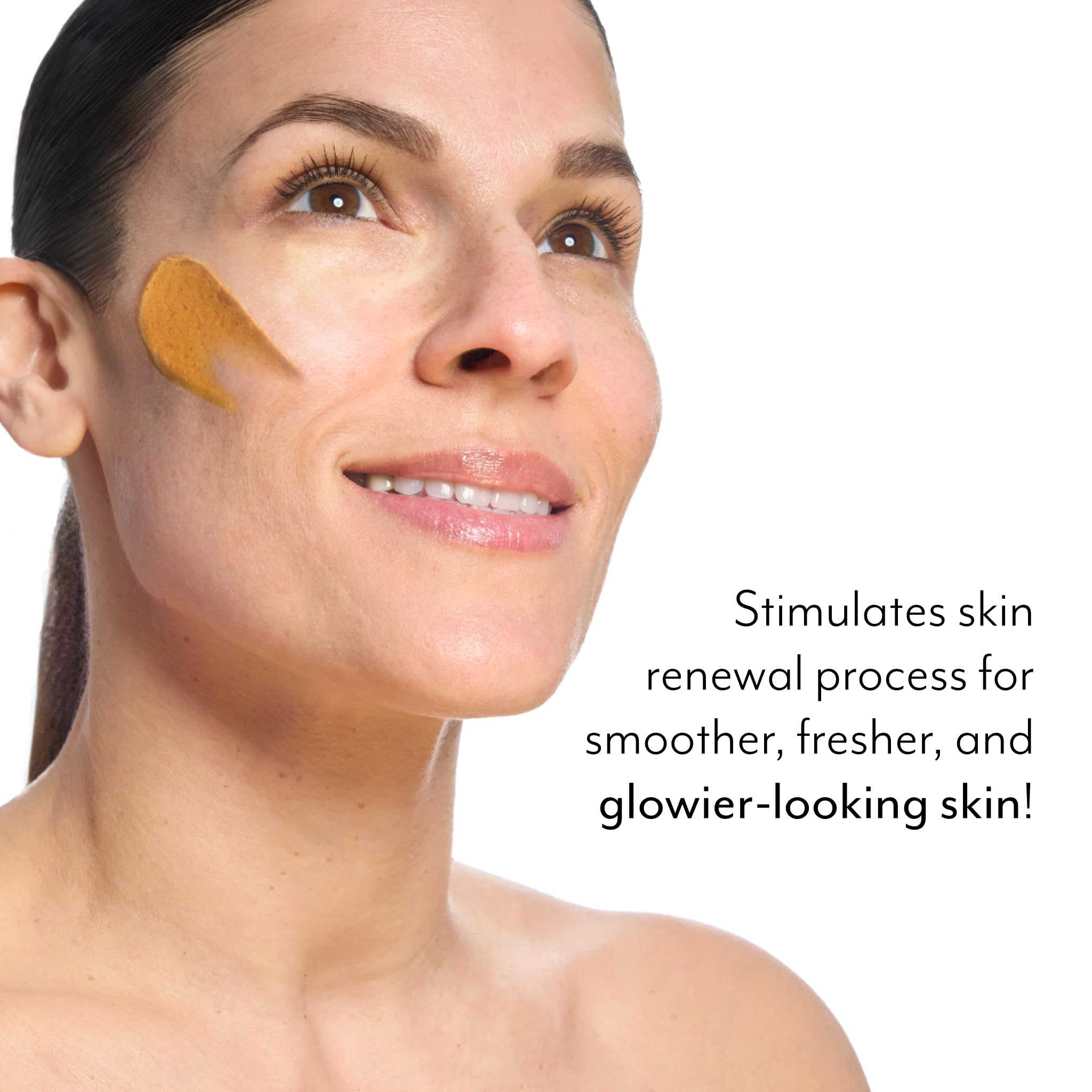 Bliss Pumpkin Powerhouse mask being applied during a quick at-home routine