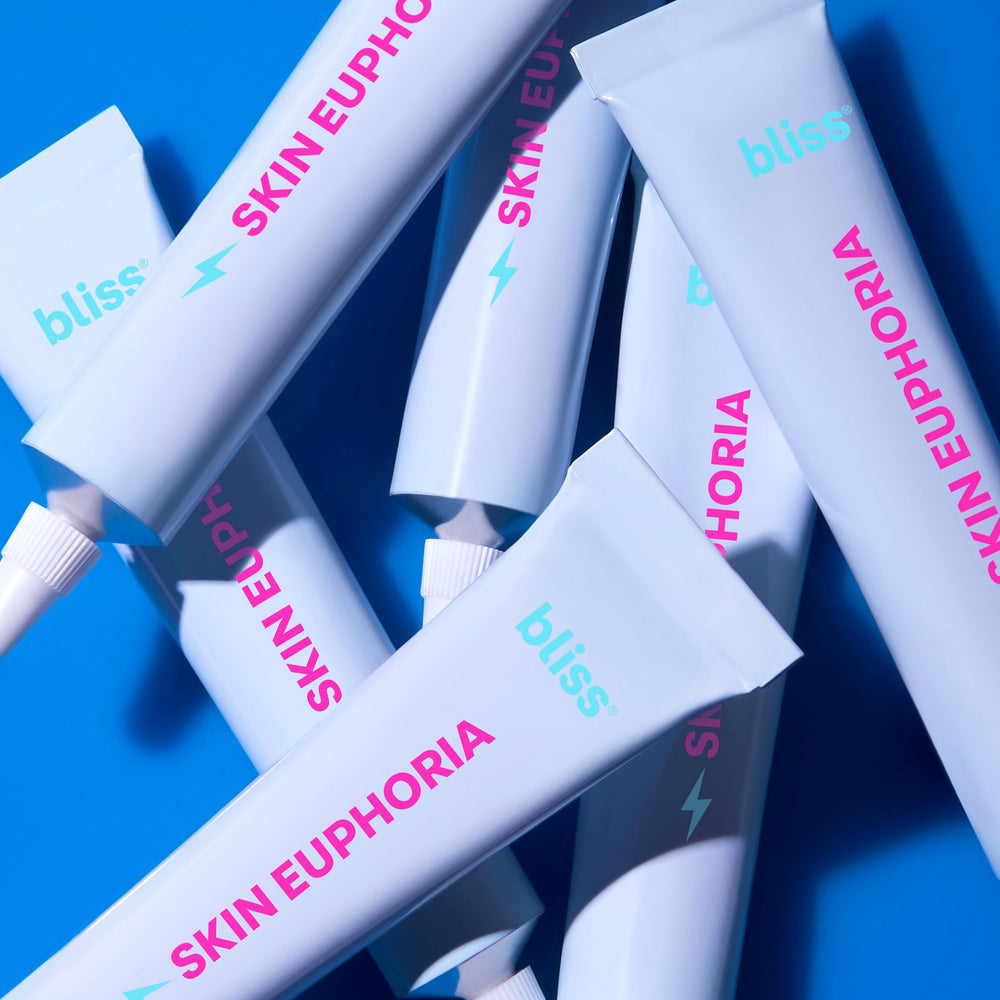 Bliss Skin Euphoria packaging on shelf emphasizes universal suitability.