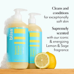 Bliss Soapy Suds Lemon Sage foam lather conveys rich cleansing experience
