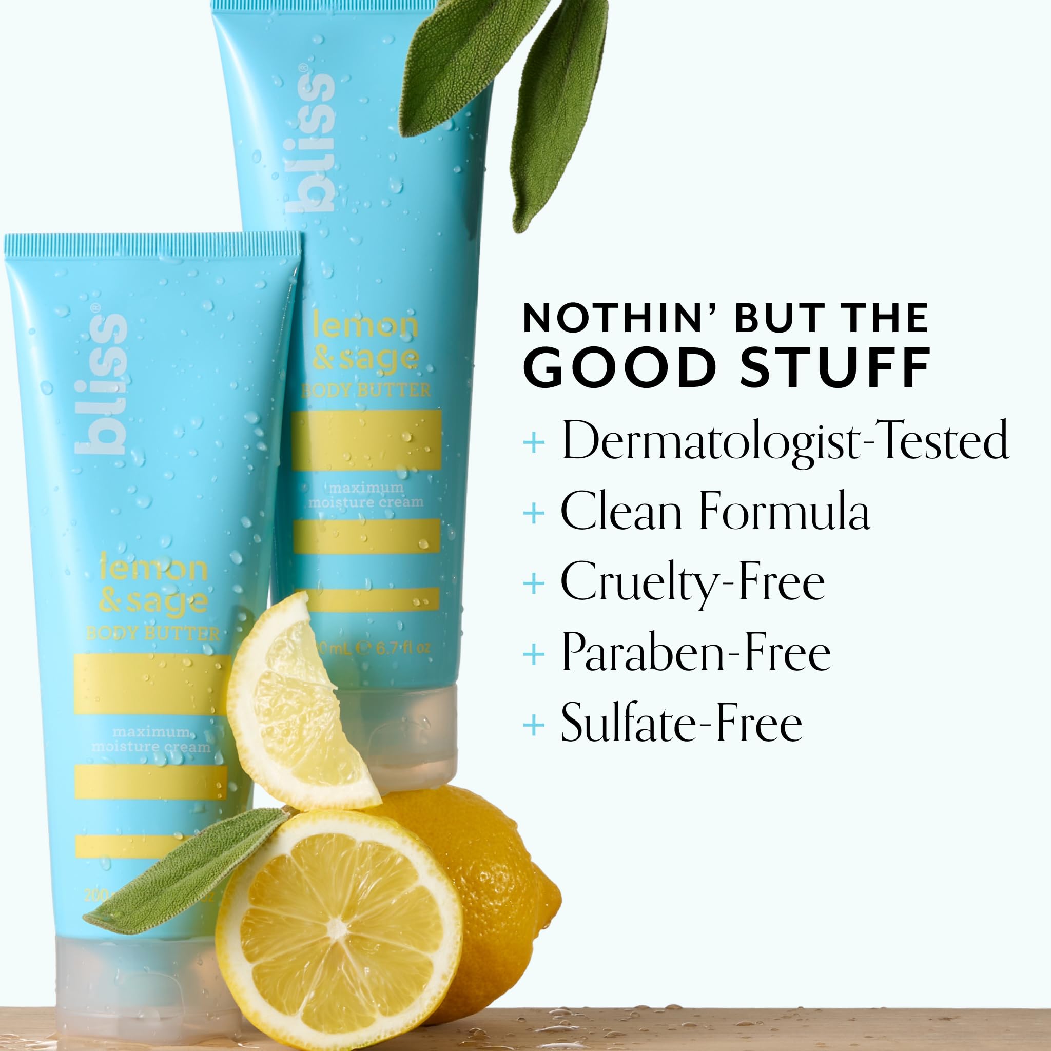 Bliss vegan cruelty-free badge emphasizes ethical skincare choice.