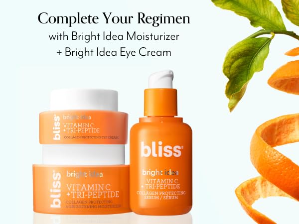 Bliss Vitamin C + Tri-Peptide Brightening Moisturizer vegan cruelty-free badge on packaging.