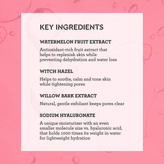 Bliss What a Melon toner splash-on skin captures energizing fragrance refreshment.