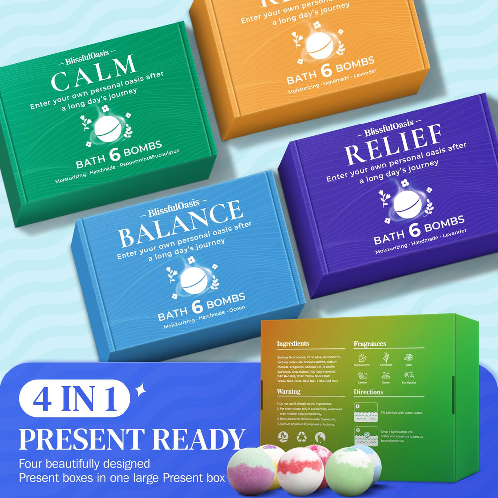 BlissfulOasis bath bombs colors dissolve in water for a relaxing soak.
