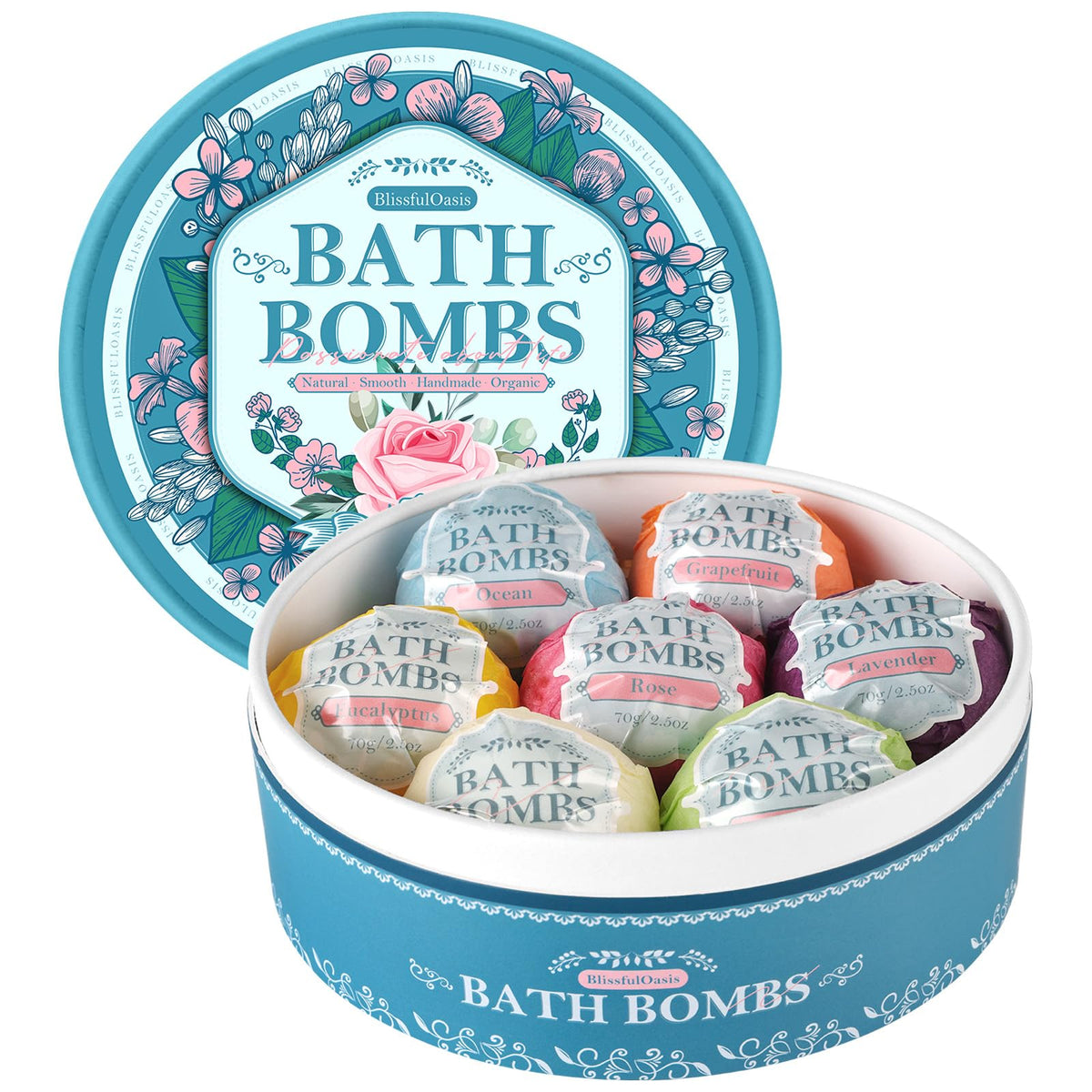 BlissfulOasis bath bombs peppermint for refreshing soak and mood lift