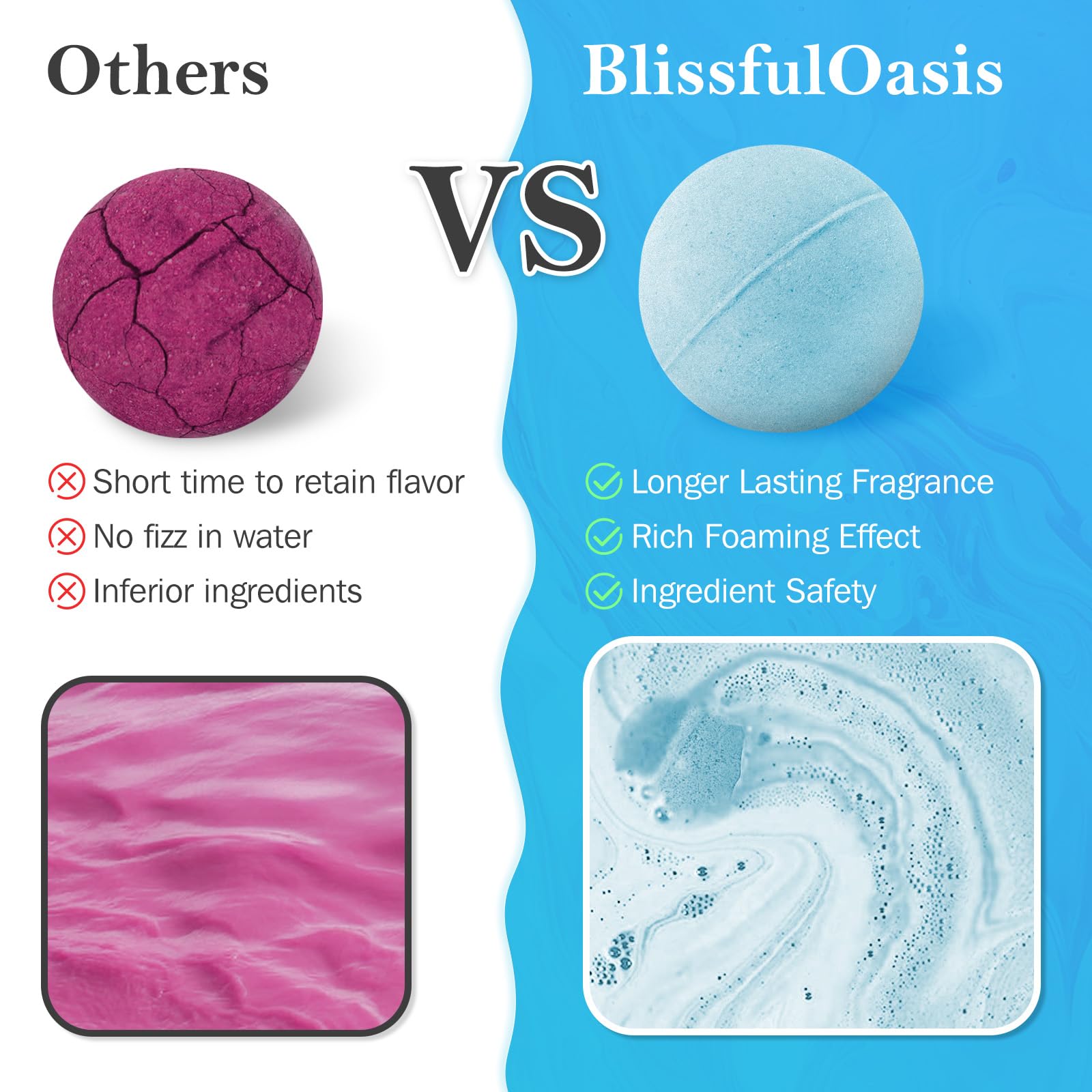 BlissfulOasis bath bombs rose for floral relaxation and pampering