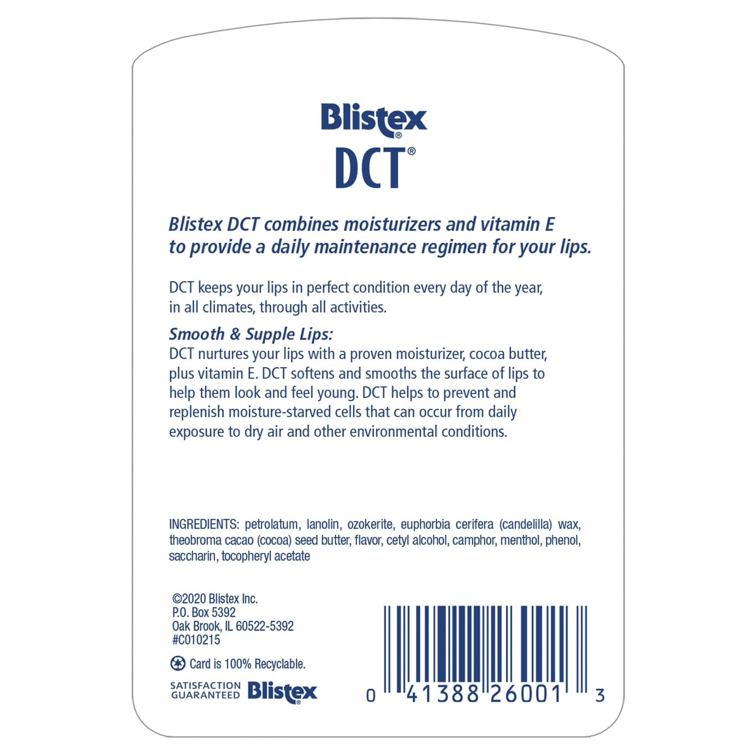 Blistex DCT lip care balm application shot highlighting rich conditioning formula
