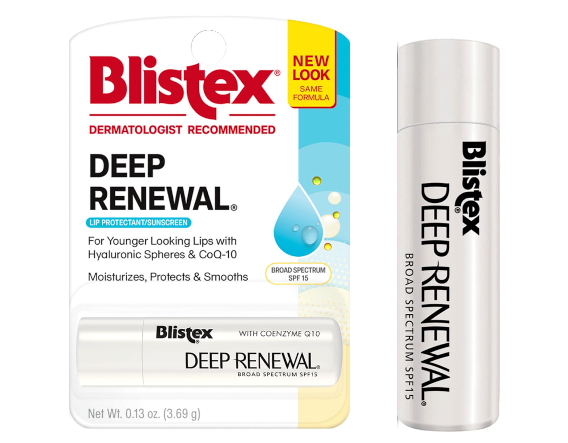 Blistex Deep Renewal coenzyme Q-10 formula emphasizes advanced moisturization.
