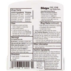 Blistex Five Star Lip Protection SPF 30 tube applying balm for outdoor protection.
