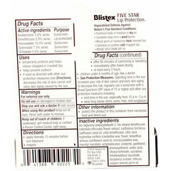 Blistex Five Star Lip Protection SPF 30 logo on label conveys sun protection.