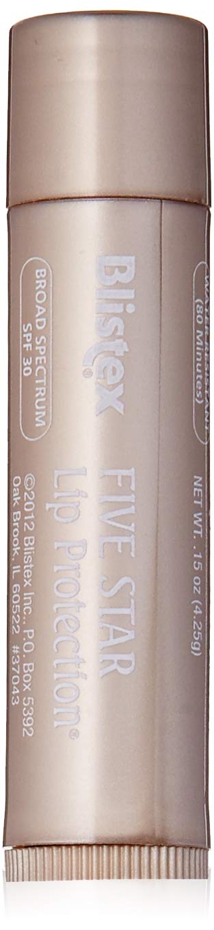 Blistex Five Star Lip Protection SPF 30 tube for daily hydration and sun defense.