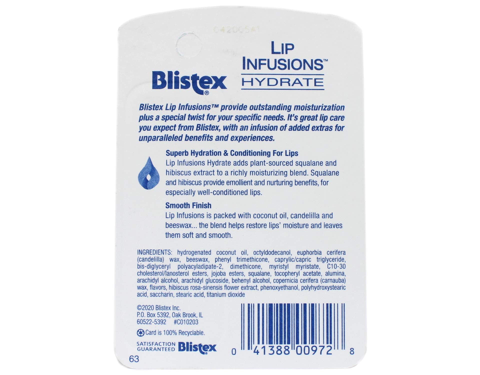 Blistex Lip Infusions Hydrate balm application demonstrates smooth, easy lip care.