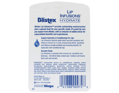 Blistex Lip Infusions Hydrate balm application demonstrates smooth, easy lip care.