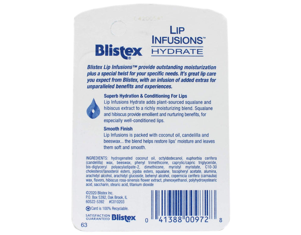 Blistex Lip Infusions Hydrate pack with logo for trusted everyday lip care
