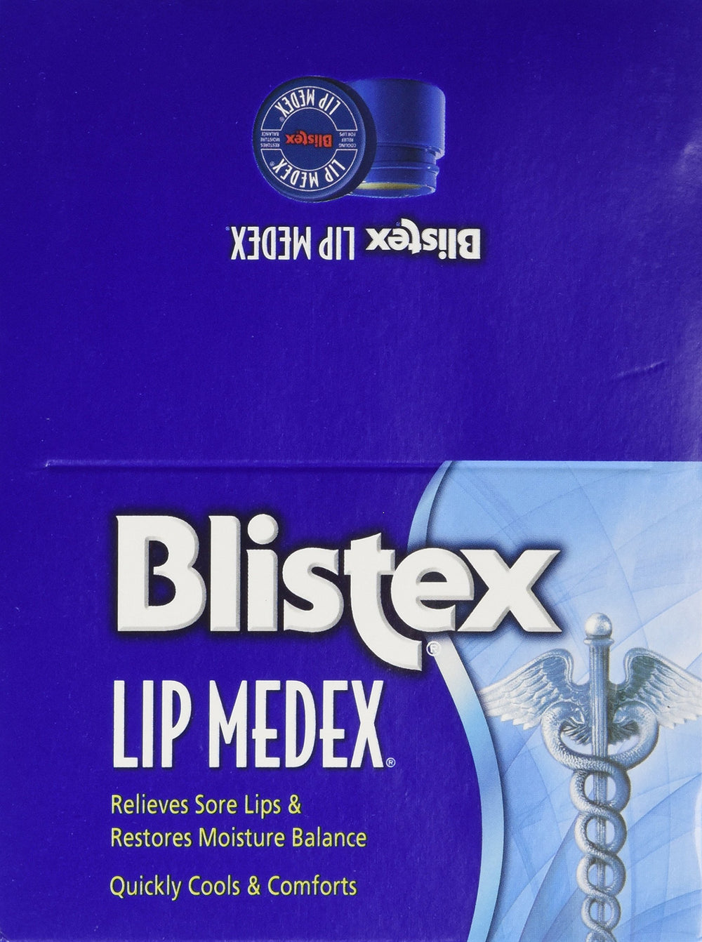 Blistex Lip Medex menthol cooling close-up illustrating refreshing lip care for dry lips.