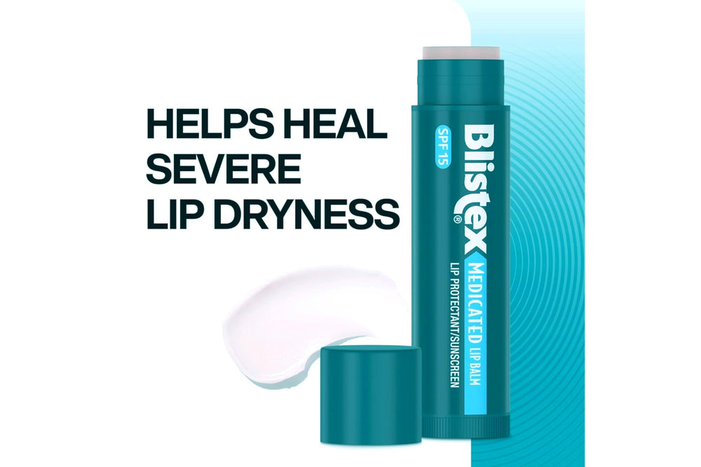 Blistex Medicated Lip Balm application-glide shows easy glide and quick coverage.