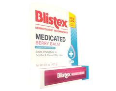 Blistex Medicated Lip Balm SPF 15 Berry closeup highlights SPF protection and flavor