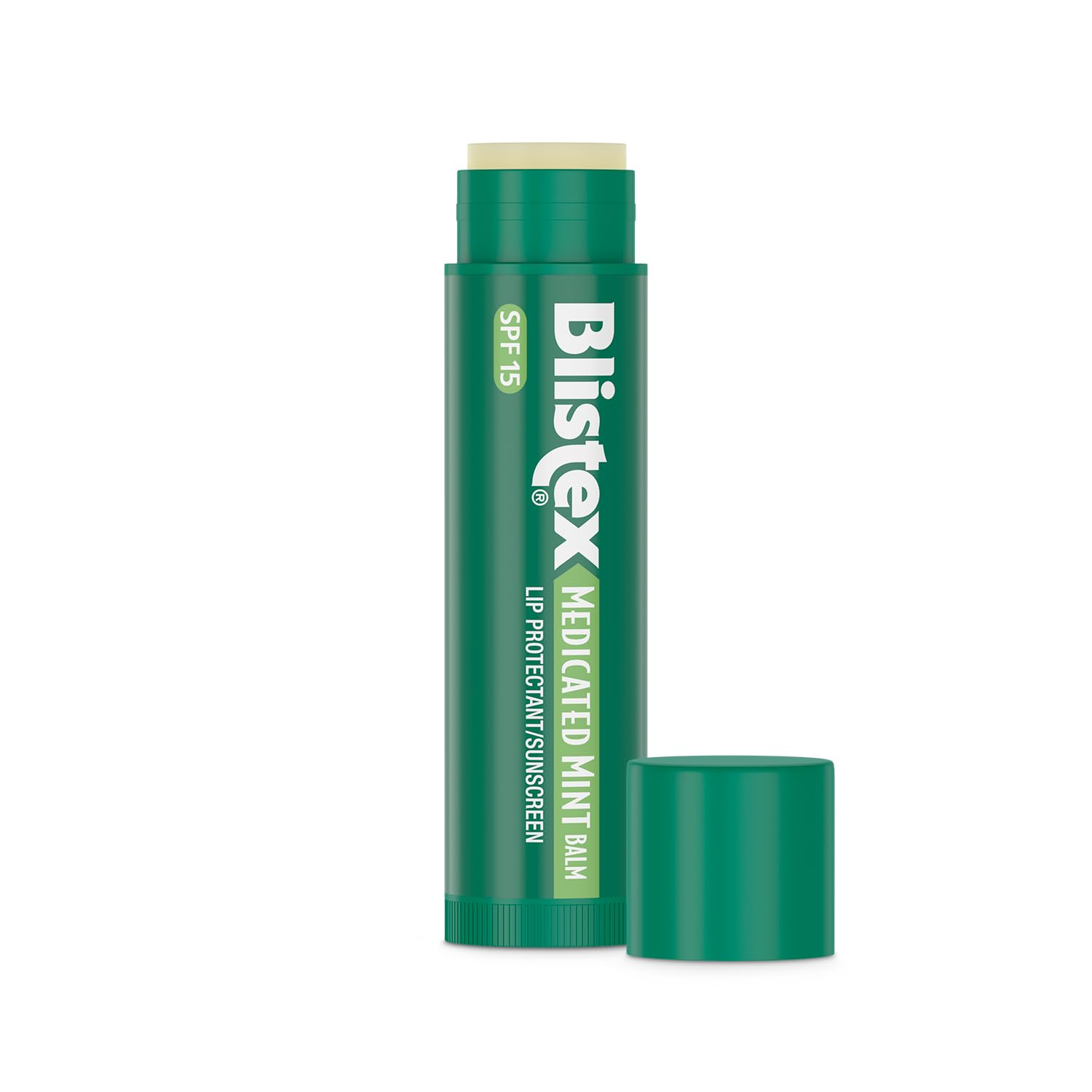 Blistex Medicated Mint Lip Balm application shows easy glide sensation.