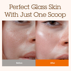 BLITHE pressed serum gold apricot jar closeup highlighting luxurious glass skin prep.